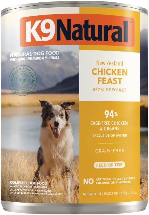 K9 Natural Lamb & King Salmon Wet Dog Food Pate, Grain-Free Premium Canned Dog Food, with Grass-Fed New Zealand Lamb, Salmon, Organs, & Ground Bone, Complete Meal for All Life Stages, 6oz, Pack of 12(Chicken) - view 7