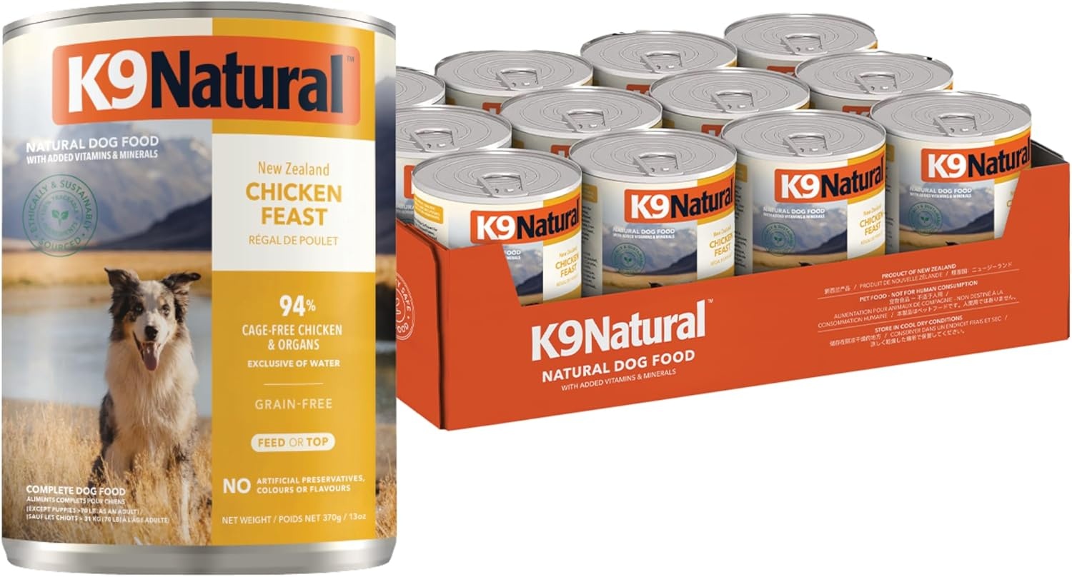K9 Natural Lamb & King Salmon Wet Dog Food Pate, Grain-Free Premium Canned Dog Food, with Grass-Fed New Zealand Lamb, Salmon, Organs, & Ground Bone, Complete Meal for All Life Stages, 6oz, Pack of 12(Chicken) - view 8