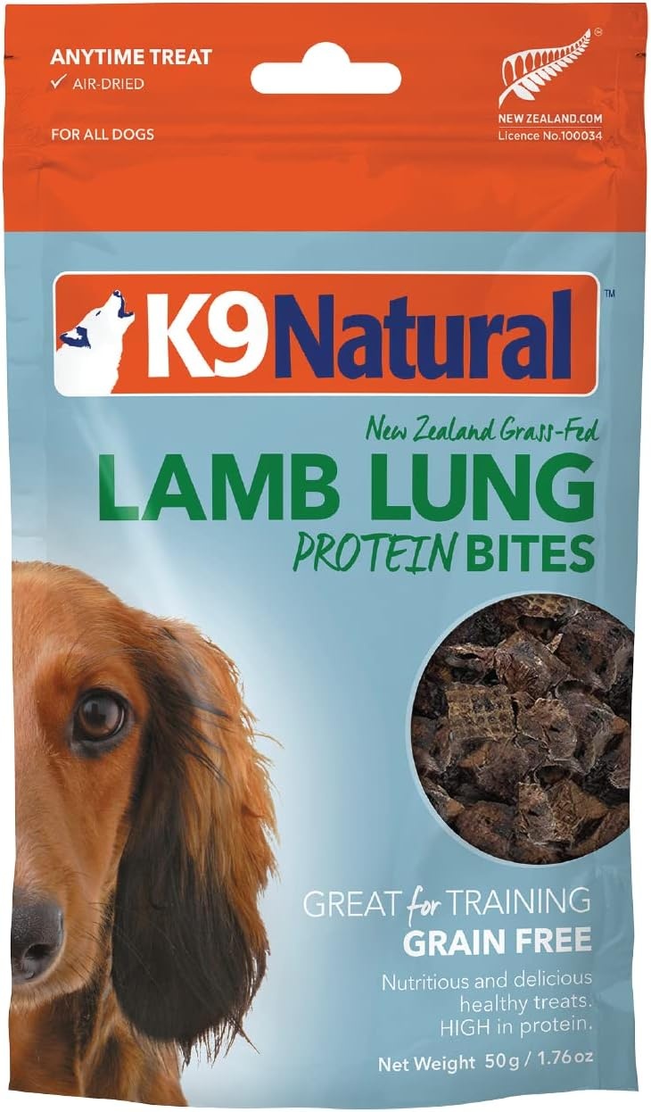 K9 Natural, Freeze-Dried Single Ingredient Dog Treats, High-Value, Low-Calorie Protein Bites for Active Dogs, Healthy Dog Training Treats, Grain-Free Reward, Chicken, 1.76oz(Lamb Lung) - view 7