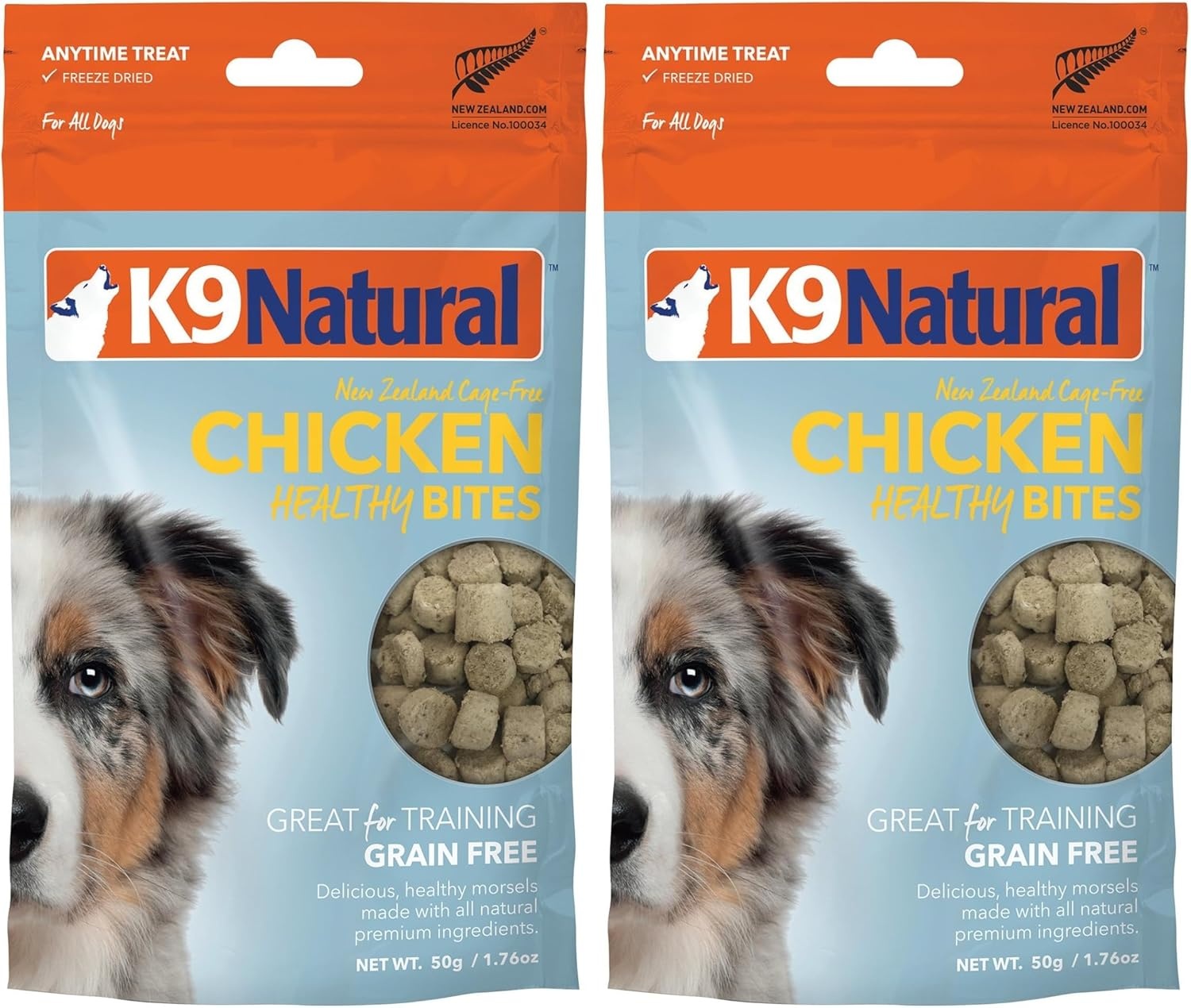 K9 Natural, Freeze-Dried Single Ingredient Dog Treats, High-Value, Low-Calorie Protein Bites for Active Dogs, Healthy Dog Training Treats, Grain-Free Reward, Chicken, 1.76oz(Chicken) - view 3