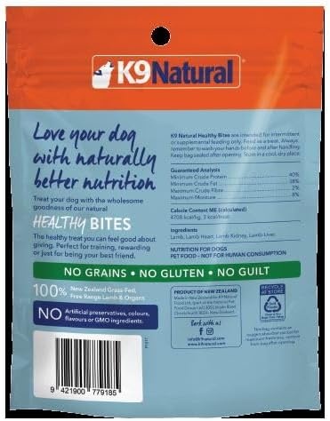 K9 Naturals, Freeze-Dried Single Ingredient Dog Treats, High-Value, Low-Calorie Protein Bites for Active Dogs, Healthy Dog Training Treats, Grain-Free Reward, Green Mussles, 1.76oz(Lamb)