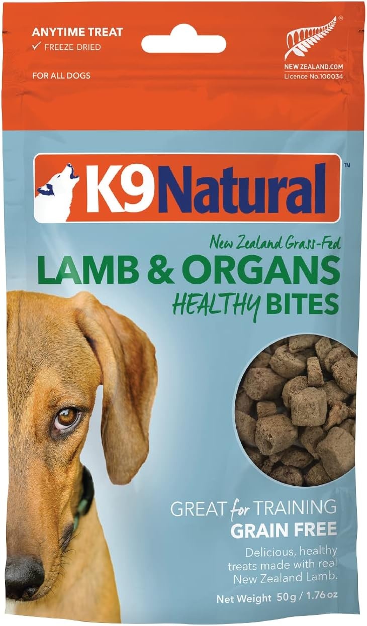K9 Naturals, Freeze-Dried Single Ingredient Dog Treats, High-Value, Low-Calorie Protein Bites for Active Dogs, Healthy Dog Training Treats, Grain-Free Reward, Green Mussles, 1.76oz(Lamb) - view 3