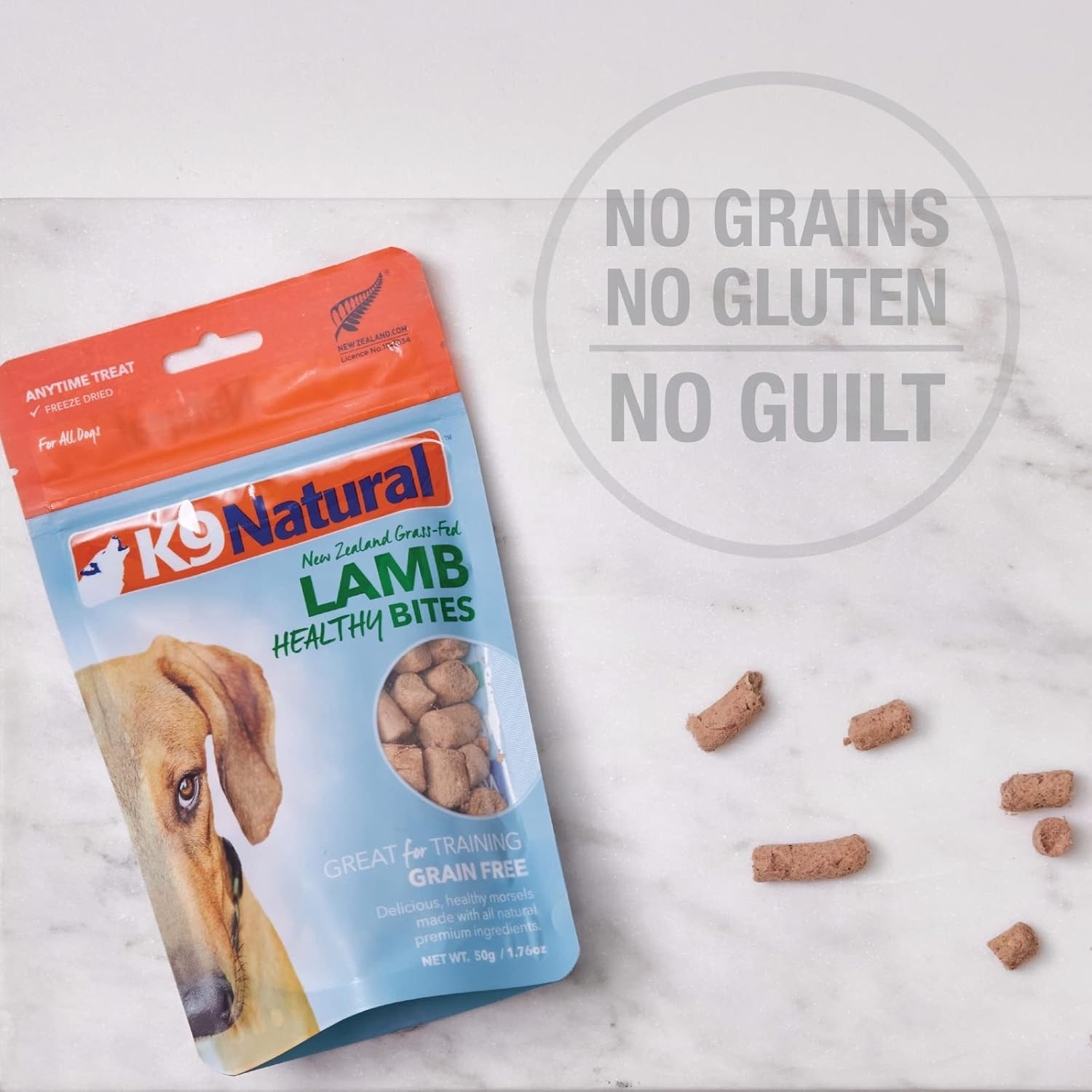 K9 Naturals, Freeze-Dried Single Ingredient Dog Treats, High-Value, Low-Calorie Protein Bites for Active Dogs, Healthy Dog Training Treats, Grain-Free Reward, Green Mussles, 1.76oz(Lamb) - view 5