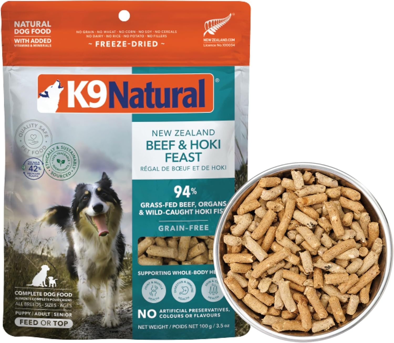 K9 Natural – Grain Free Freeze Dried Dog Food Topper – Chicken, 3.5oz(Hoki and Beef) - view 7