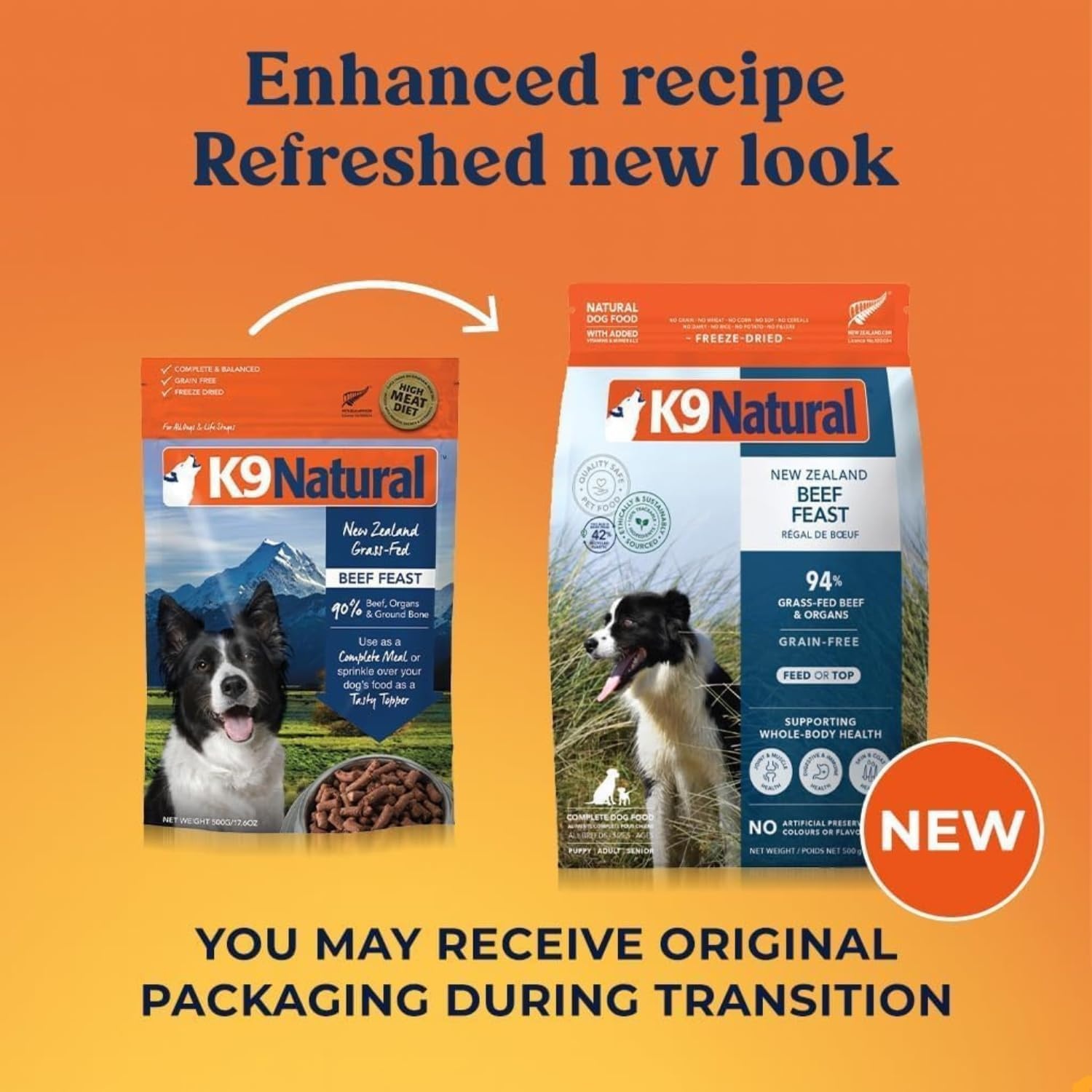 K9 Natural – Grain Free Freeze Dried Dog Food Topper – Chicken, 3.5oz(Beef) - view 7