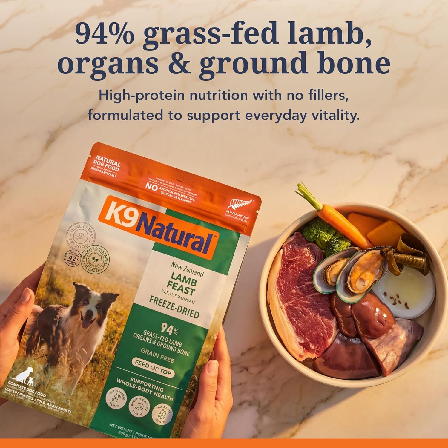 K9 Natural – Grain Free Freeze Dried Dog Food Topper – Chicken, 3.5oz(Lamb) - view 3