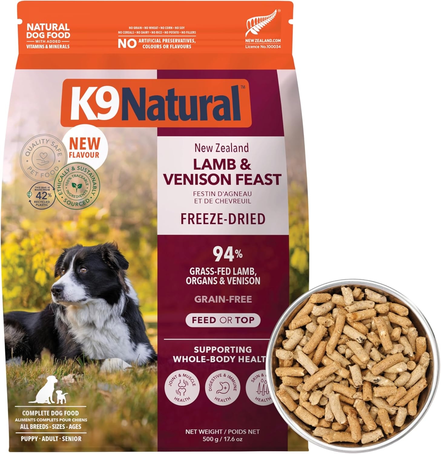 K9 Natural – Grain Free Freeze Dried Dog Food Topper – Chicken, 3.5oz(Lamb and Venison) - view 6
