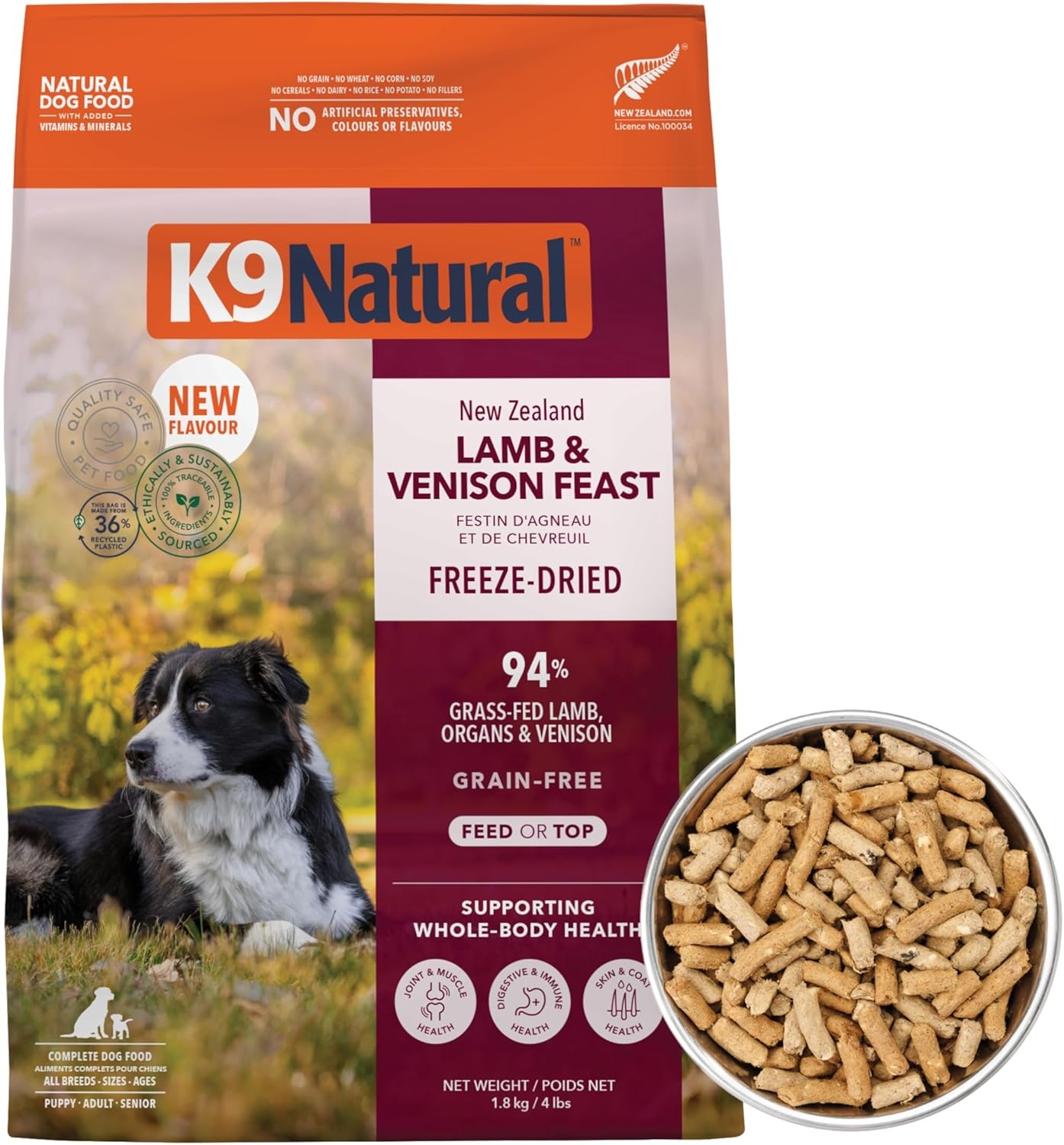 K9 Natural – Grain Free Freeze Dried Dog Food Topper – Chicken, 3.5oz(Lamb and Venison) - view 8